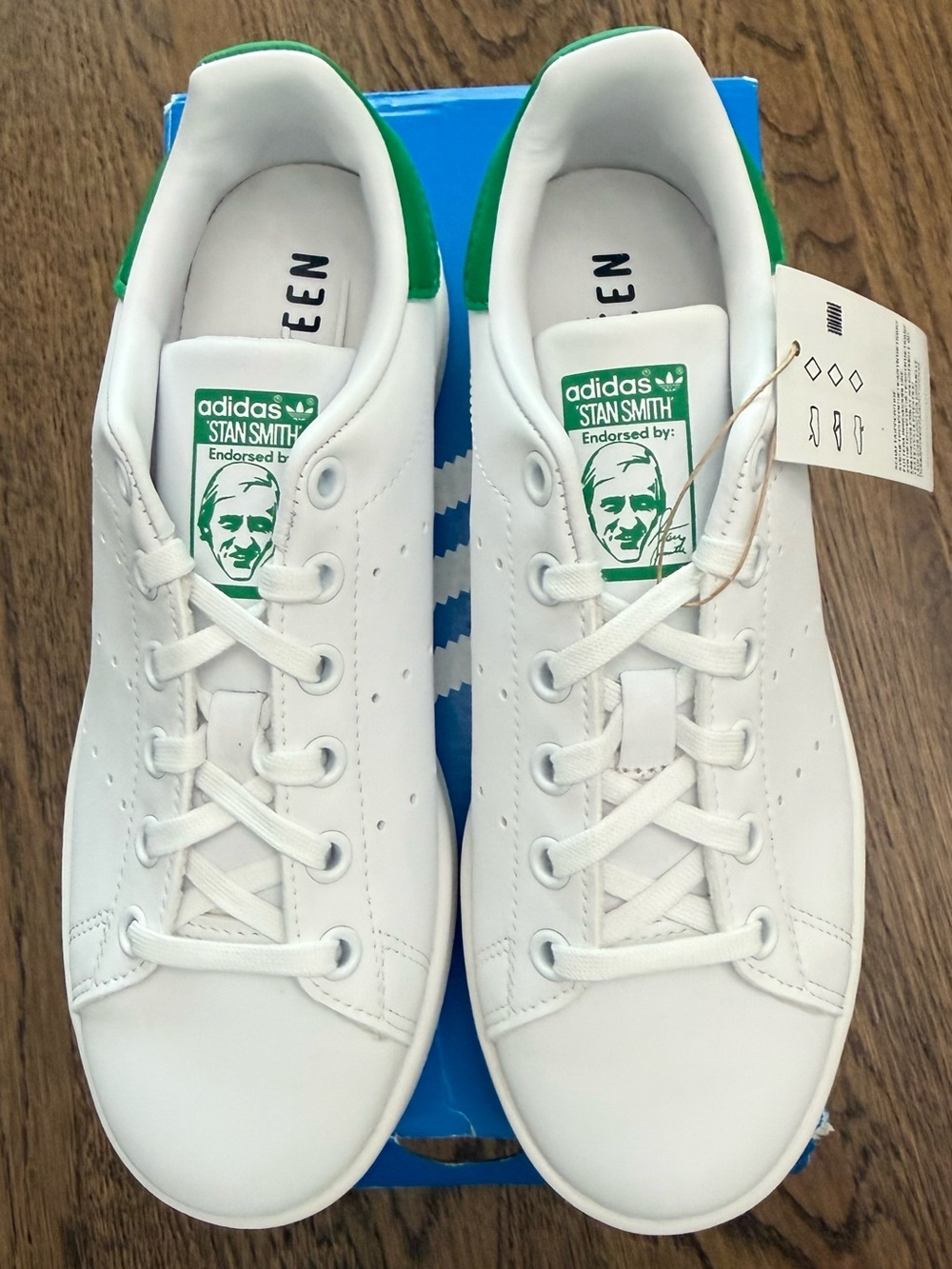adidas Kids Stan Smith Shoes White/Green Size 4